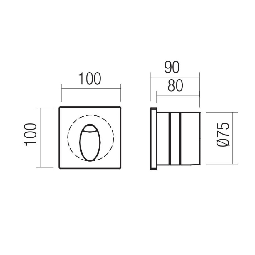 Redo 91200 - LED buitenoriëntatiearmatuur BAST LED/2,5W/230V 3000K CRI 90 IP65 antraciet