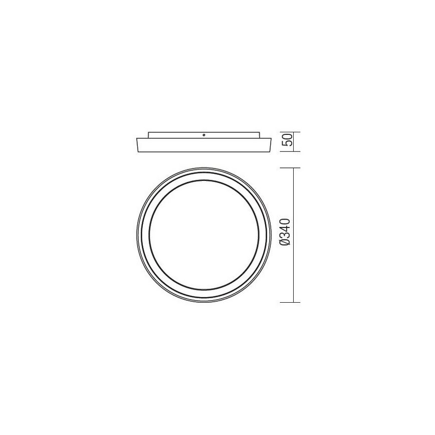 Redo 9184 - BEZEL LED buitenplafondlamp 30W/230V Ø 34 cm IP54 antraciet