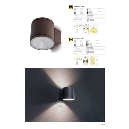 Redo 9596 - Applique murale d'extérieur LED ETA LED/6W/230V 3000K IP54 marron