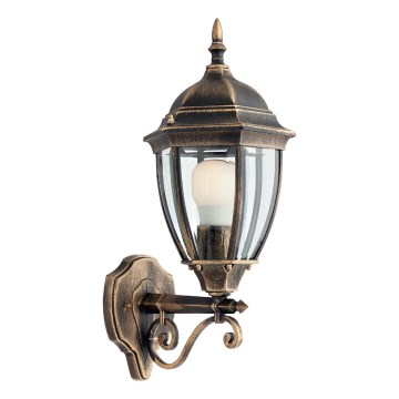 Redo 9604 - Applique murale extérieure SEVILLA 1xE27/42W/230V IP44 doré/patine