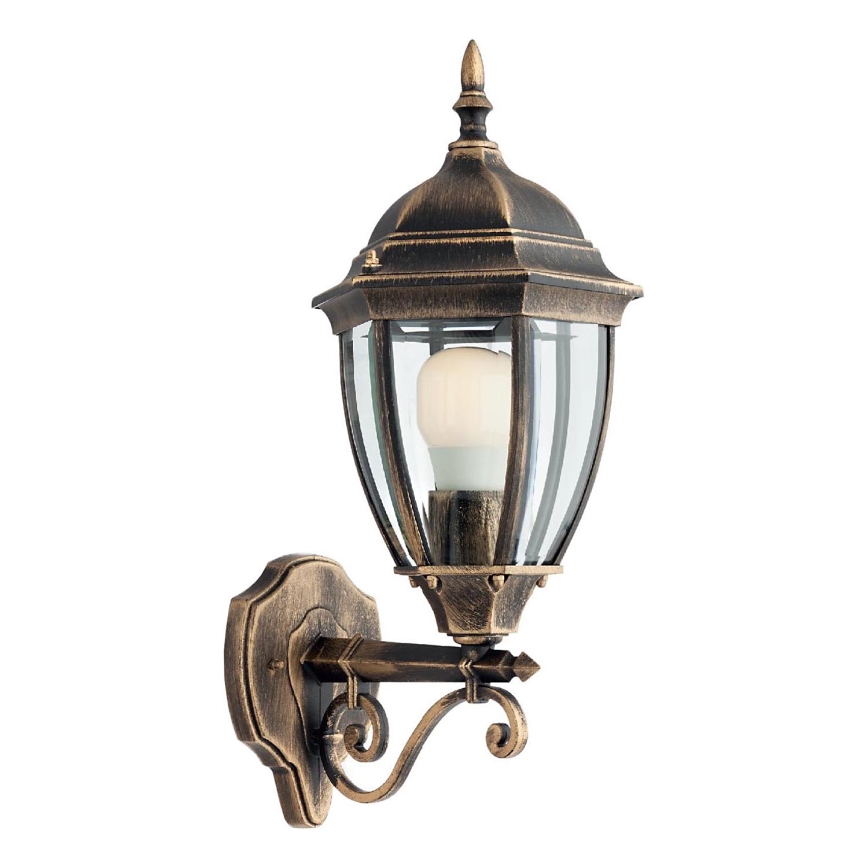Redo 9604 - Applique murale extérieure SEVILLA 1xE27/42W/230V IP44 doré/patine