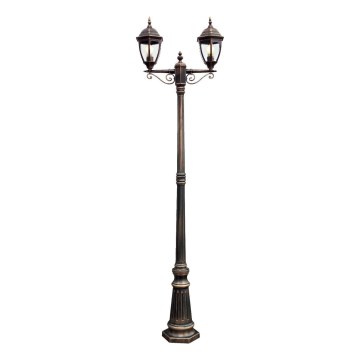 Redo 9609 - Lampadaire extérieur SEVILLA 2xE27/42W/230V IP44 doré/patine