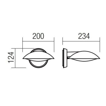 Redo 9617 - LED buiten wandlamp CAPP LED/12W/230V IP54 antraciet