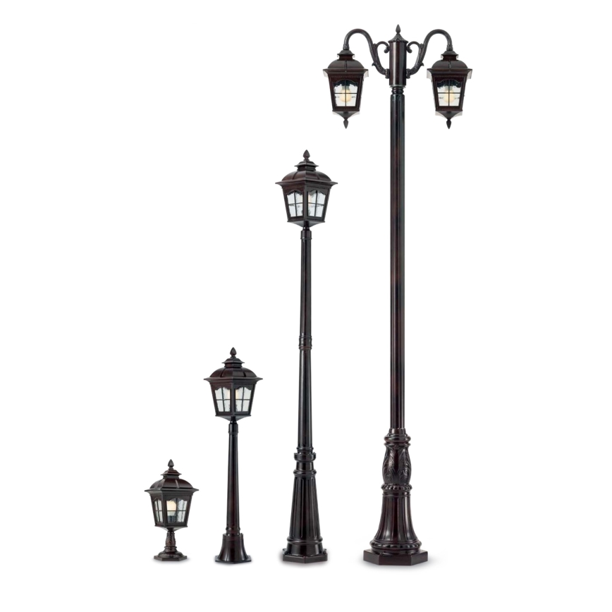 Redo 9652 - Buitenlamp YORK 1xE27/70W/230V IP44 bruin