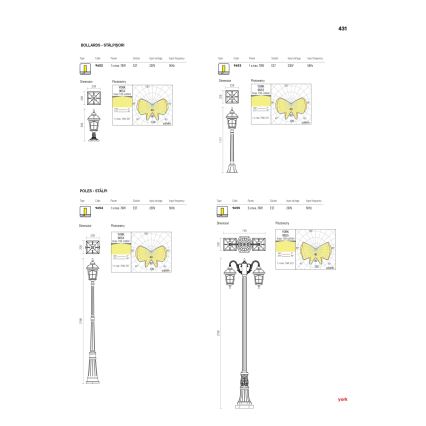 Redo 9652 - Buitenlamp YORK 1xE27/70W/230V IP44 bruin