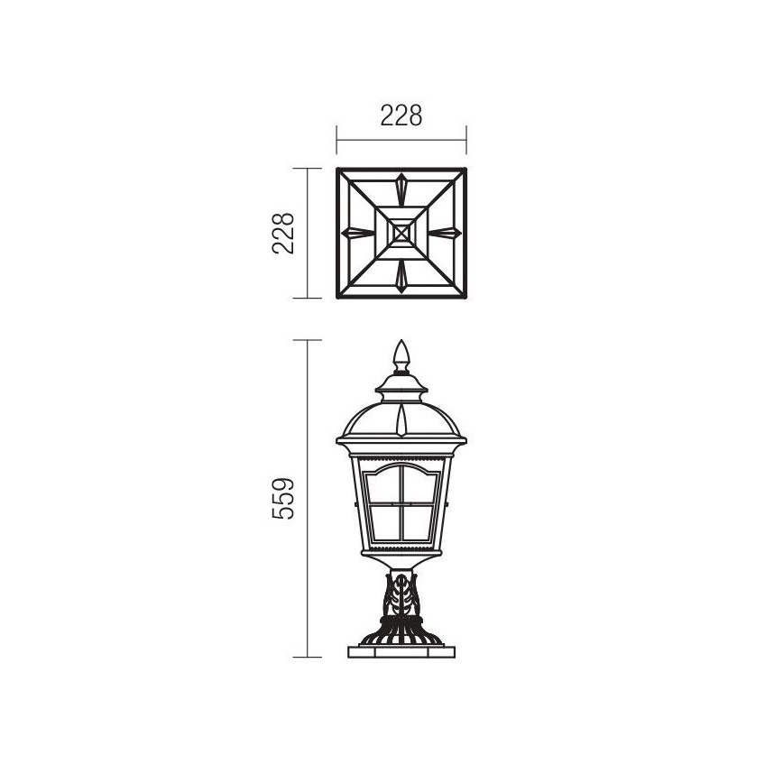 Redo 9652 - Buitenlamp YORK 1xE27/70W/230V IP44 bruin