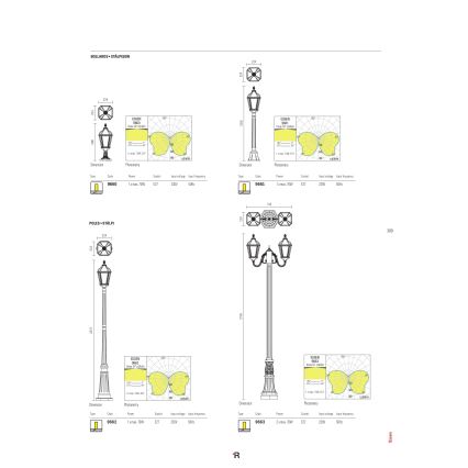 Redo 9662 - Luminaire d'extérieur ESSEN 1xE27/70W/230V 221,5 cm IP44 brun/patiné