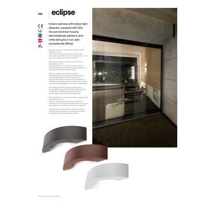 Redo 9904 - Applique murale LED extérieure ECLIPSE 3xLED/3W/230V IP54