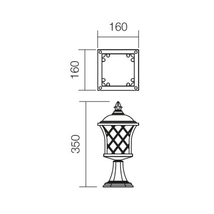 Redo 9953 - Buitenlamp BREMEN 1xE27/42W/230V IP23 goud/patina