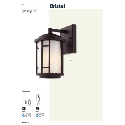 Redo 9956 - Hanglamp aan een ketting voor buiten BRISTOL 1xE327/42W230V IP23