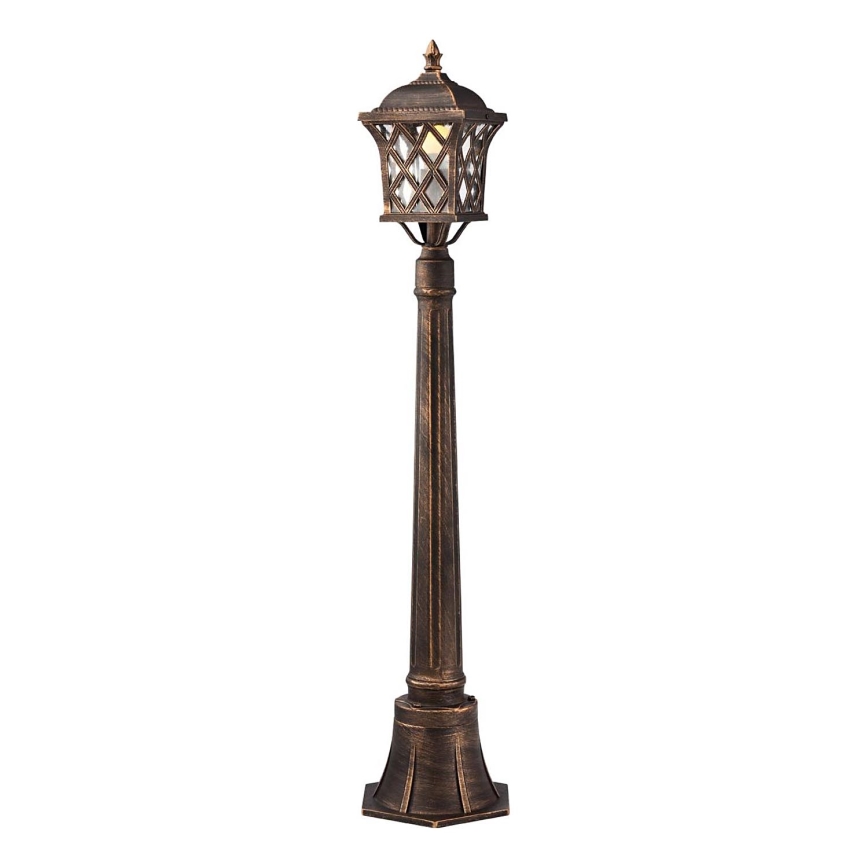 Redo 9961 - Lampadaire extérieur BREMEN 1xE27/42W/230V IP23 doré/patine