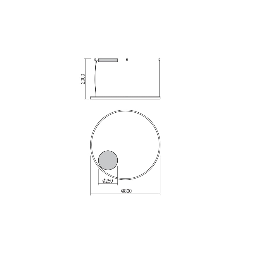 Redo - Bronzen LED Hanglamp aan koord ORBIT LED / 55W / 230V