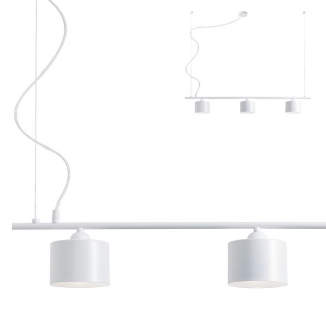 Redo - Witte Hanglamp aan koord MILLER 3x E27 / 230V