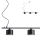 Redo - Zwarte Hanglamp aan koord MILLER 3x E27 / 230V
