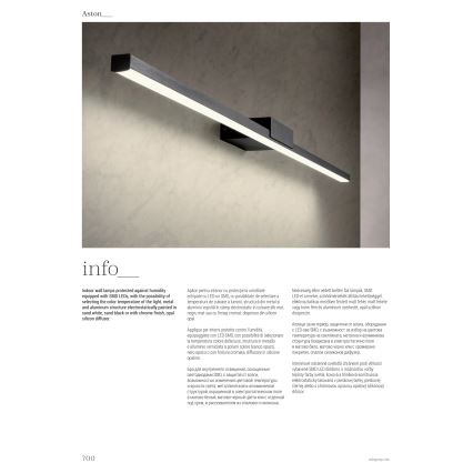 Redo01-3270 - Éclairage de miroir salle de bain ASTON LED/12W/230V 60 cm CRI 90 IP44 noir