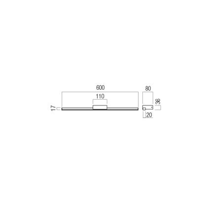 Redo01-3270 - Éclairage de miroir salle de bain ASTON LED/12W/230V 60 cm CRI 90 IP44 noir