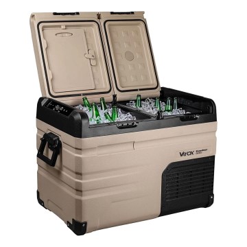 Réfrigérateur de voyage avec écran LCD 39 l 230V/12V/24V marron