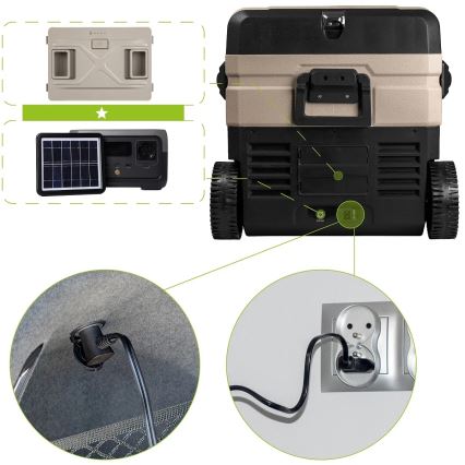 Réfrigérateur portable de voiture avec écran LCD 39 l 230V/12V/24V marron