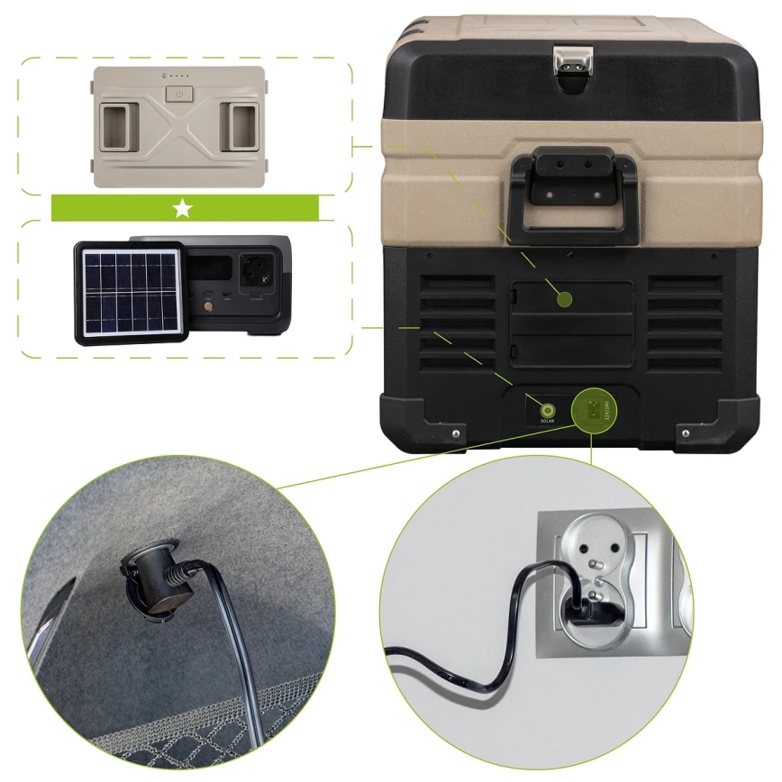 Réfrigérateur portable de voiture avec écran LCD 39 l 230V/12V/24V marron