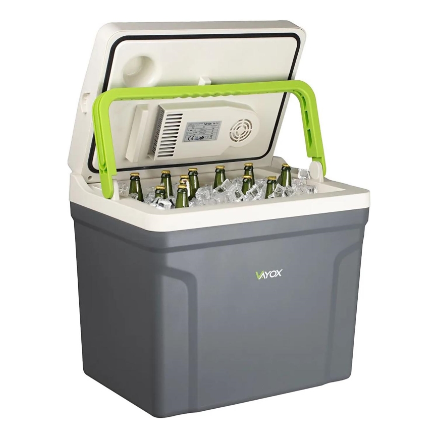 Réfrigérateur portable de voiture avec fonction de chauffage 27 l 230V/12V/24V gris