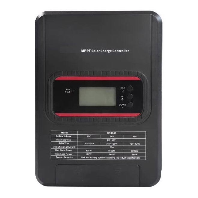 Regelaar voor opladen op zonne-energie MPPT 12-48V/60A IP32