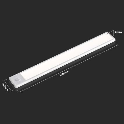 Réglette de cuisine avec détecteur LED/2,5W/5V 4000K 3000 mAh