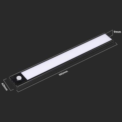 Réglette de cuisine avec détecteur LED/2,5W/5V 4000K 3000 mAh