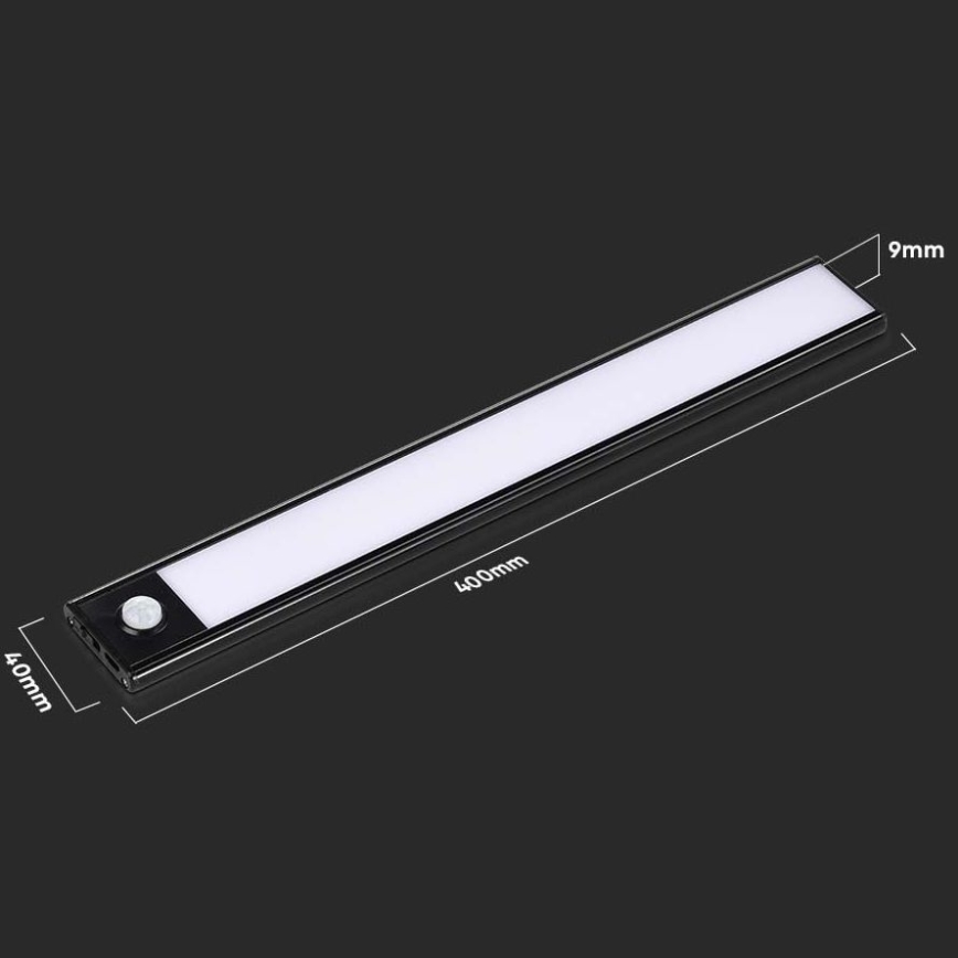 Réglette de cuisine avec détecteur LED/2W/5V 4000K 2200 mAh