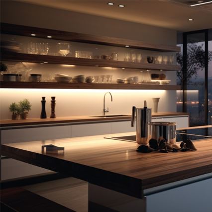 Réglette de cuisine avec prises et ports USB LED/18W/230V 4000K argent