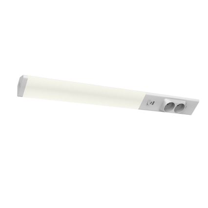 Réglette de cuisine avec prises et ports USB LED/18W/230V 4000K argent