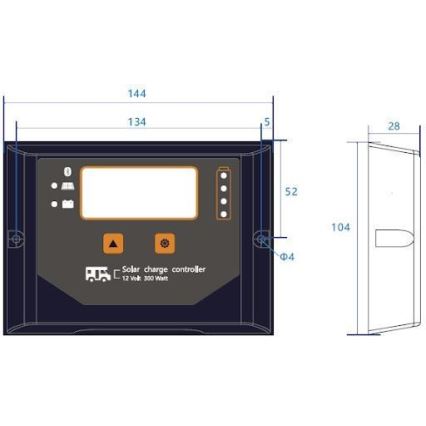 Régulateur de charge solaire connecté PWM 12V/20A