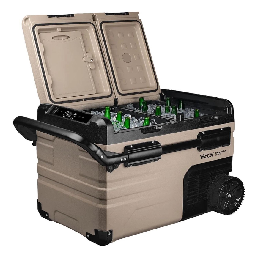 Reis koelkast met LCD scherm 39 l 230V/12V/24V bruin