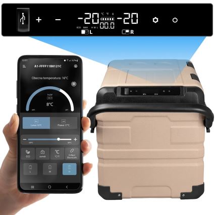 Reis koelkast met LCD scherm 39 l 230V/12V/24V bruin