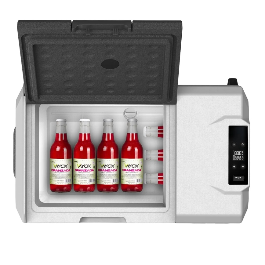 Reis koelkast met LCD scherm 40 l 230V/12V/24V zwart