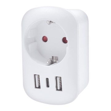 Reisadapter voor de VS 230V 2x USB-A + 1x USB-C