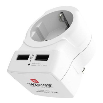 Reisstekker voor USA 230V + 2x USB poort