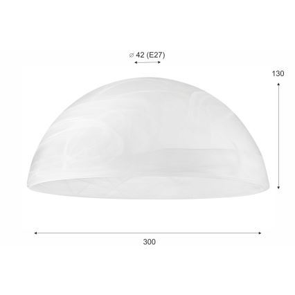 Reserve glas voor kroonluchter E27 130x300 mm wit