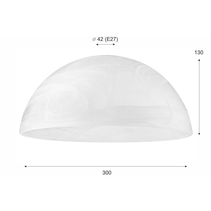 Reserve glas voor kroonluchter E27 130x300 mm wit