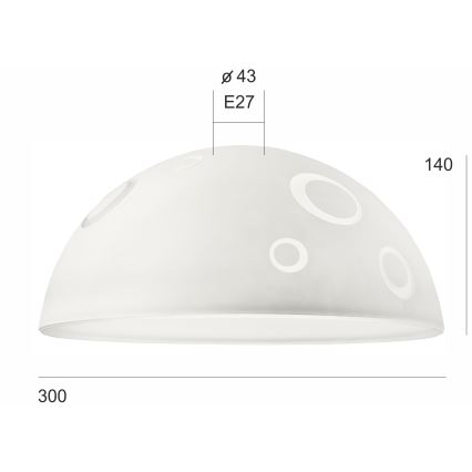 Reserve glas voor kroonluchter SFERA E27 140x300 mm wit