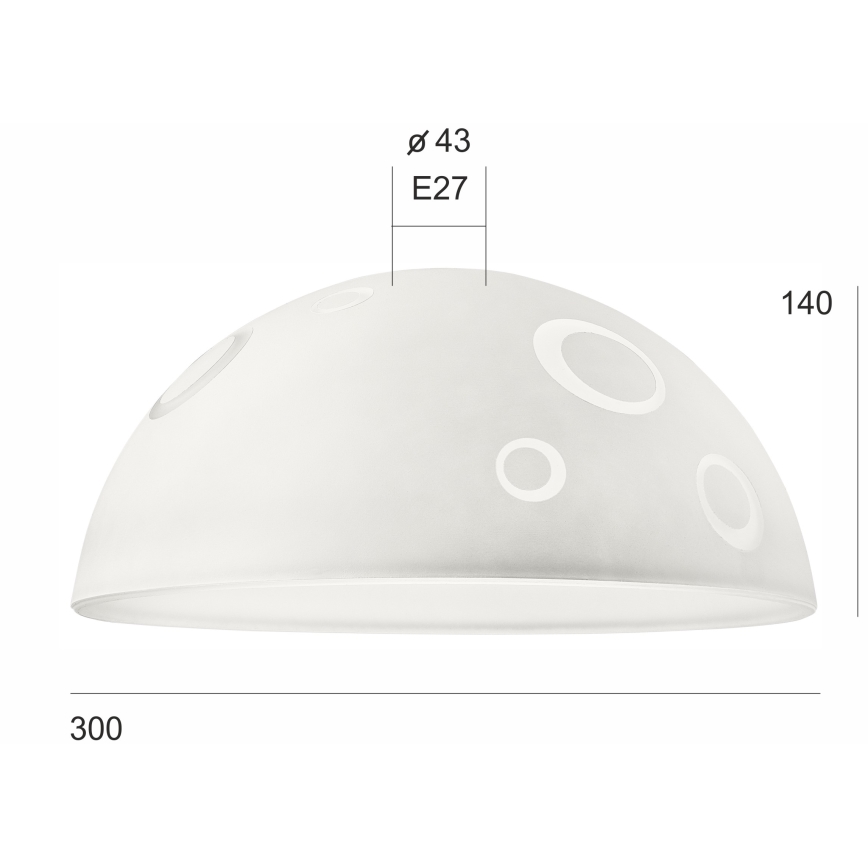 Reserve glas voor kroonluchter SFERA E27 140x300 mm wit