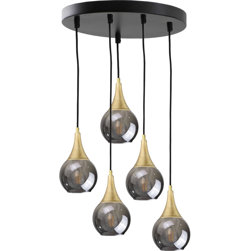 Reserve glas voor kroonluchter LACRIMA SMOKY E27 diameter 15 cm zwart gerookt