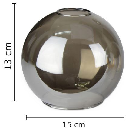 Reserve glas voor kroonluchter LACRIMA SMOKY E27 diameter 15 cm zwart gerookt