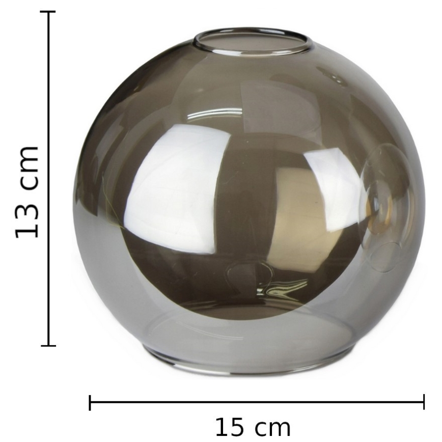 Reserve glas voor kroonluchter LACRIMA SMOKY E27 diameter 15 cm zwart gerookt