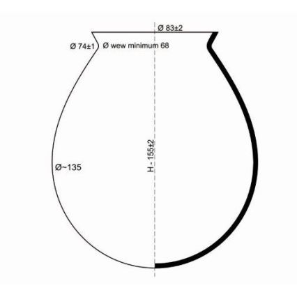 Reserve glas voor kroonluchter NATAN diameter 13,5 cm