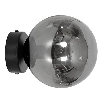 Vervangende lampenkap voor ROSSI kroonluchter en wandlamp, diameter 14 cm, grijs/rookglas