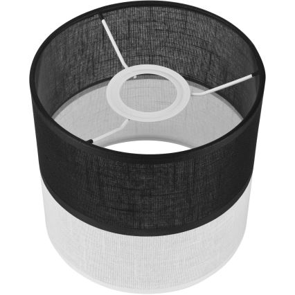 Vervangende lampenkap voor kroonluchter, tafellamp, vloerlamp, wandlamp en plafondlamp ANDREA E27 diameter 16 cm zwart/wit
