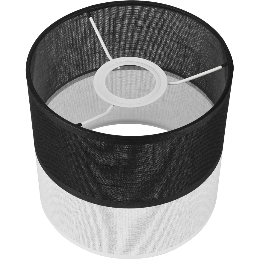 Vervangende lampenkap voor kroonluchter, tafellamp, vloerlamp, wandlamp en plafondlamp ANDREA E27 diameter 16 cm zwart/wit