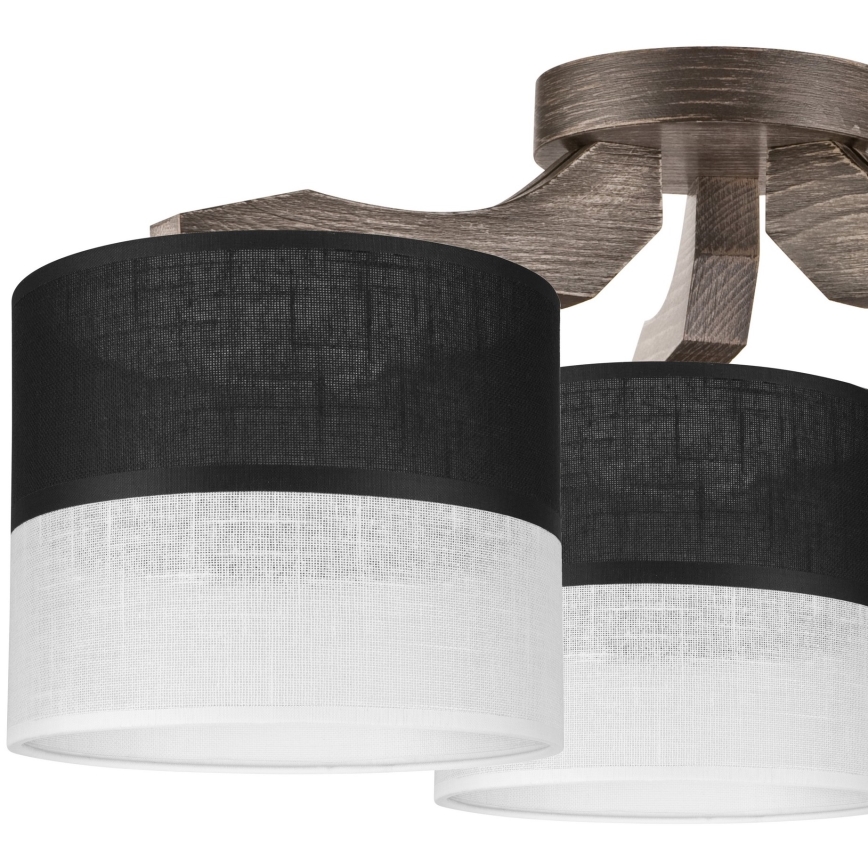Vervangende lampenkap voor kroonluchter, tafellamp, vloerlamp, wandlamp en plafondlamp ANDREA E27 diameter 16 cm zwart/wit