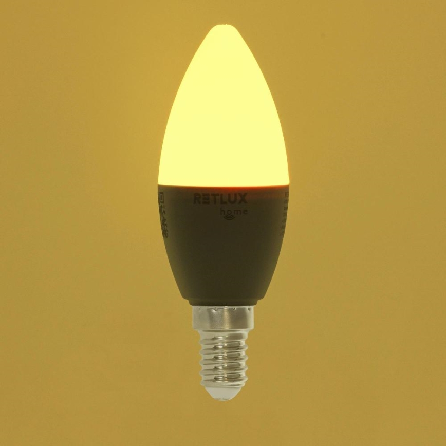 Ampoule à intensité variable LED RGBW C37 E14/4,5W/230V 2700-6500K Wi-Fi Tuya