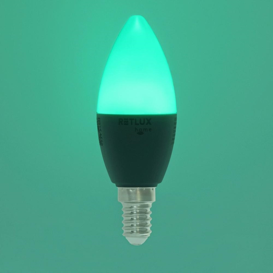 Ampoule à intensité variable LED RGBW C37 E14/4,5W/230V 2700-6500K Wi-Fi Tuya